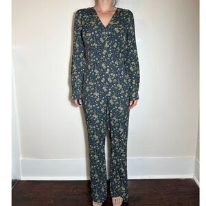 Free People Floral Patterned Jumpsuit Size 8